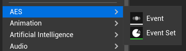 Create AES Event context menu
