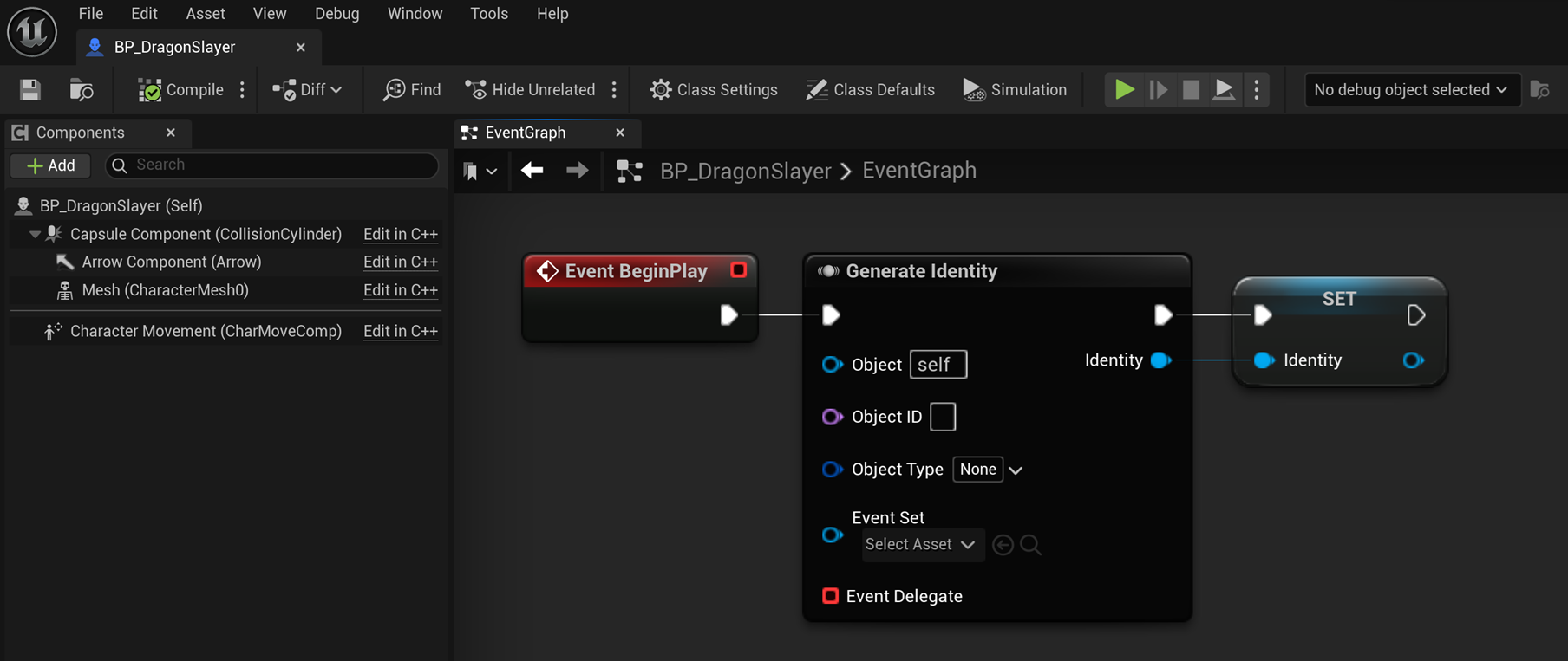 Generate identity for player