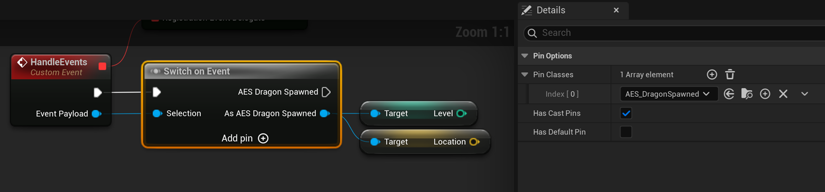 Switch on Event node details